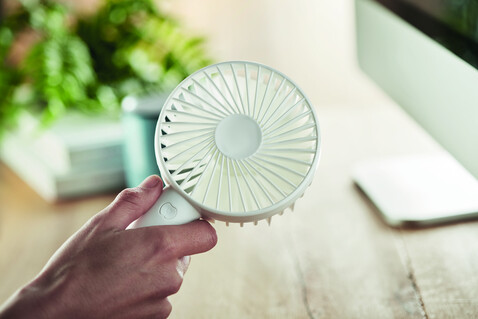 USB-Tischventilator - Weiß bedrucken, Art.-Nr. MO9599-06