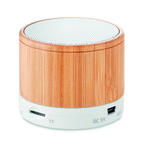 Runder wireless Lautsprecher - Weiß bedrucken, Art.-Nr. MO9608-06