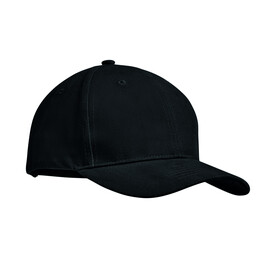 Baseball cap 6 panels 270g/m² - Schwarz bedrucken, Art.-Nr. MO9643-03