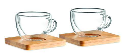 Set mit 2 Espressogläsern - Transparent bedrucken, Art.-Nr. MO9709-22