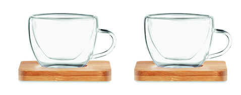 Set mit 2 Espressogläsern - Transparent bedrucken, Art.-Nr. MO9709-22