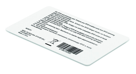 RFID Anti-Skimming Karte - Weiß bedrucken, Art.-Nr. MO9751-06 RFID Anti-Skimming Karte - Weiß bedrucken, Art.-Nr. MO9751-06