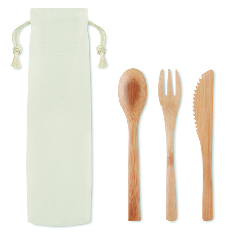 Besteck-Set Bambus - Beige bedrucken, Art.-Nr. MO9786-13 Besteck-Set Bambus - Beige bedrucken, Art.-Nr. MO9786-13