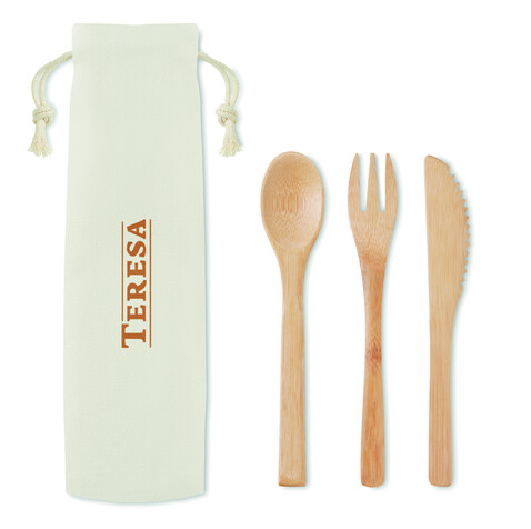 Besteck-Set Bambus - Beige bedrucken, Art.-Nr. MO9786-13 Besteck-Set Bambus - Beige bedrucken, Art.-Nr. MO9786-13