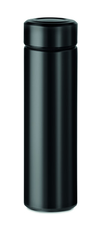 Edelstahl Trinkflasche 425 ml - Schwarz bedrucken, Art.-Nr. MO9810-03