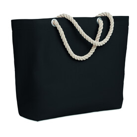 Strandtasche mit Kordelgriff - Schwarz bedrucken, Art.-Nr. MO9813-03