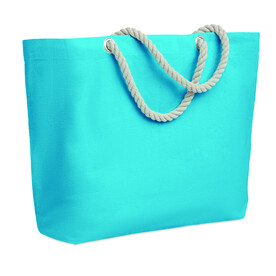 Strandtasche mit Kordelgriff - Türkis bedrucken, Art.-Nr. MO9813-12