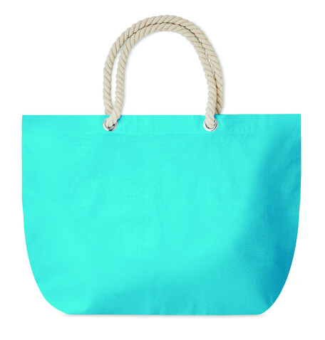 Strandtasche mit Kordelgriff - Türkis bedrucken, Art.-Nr. MO9813-12