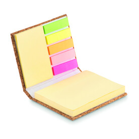 Notizblock-Set mit Kork - Beige bedrucken, Art.-Nr. MO9855-13