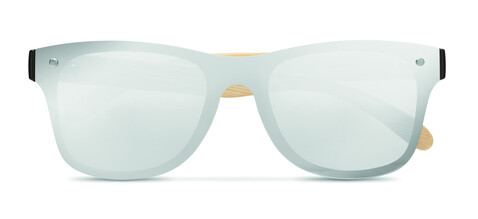 Sonnenbrille mit Bambus - Silber Glänzend bedrucken, Art.-Nr. MO9863-17