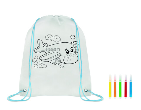 Gestaltbarer Kordelzugbeutel - Babyblau bedrucken, Art.-Nr. MO9887-66 Gestaltbarer Kordelzugbeutel - Babyblau bedrucken, Art.-Nr. MO9887-66