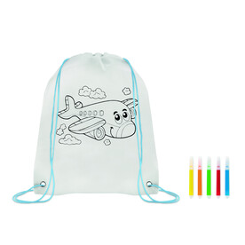 Gestaltbarer Kordelzugbeutel - Babyblau bedrucken, Art.-Nr. MO9887-66