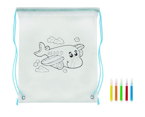 Gestaltbarer Kordelzugbeutel - Babyblau bedrucken, Art.-Nr. MO9887-66 Gestaltbarer Kordelzugbeutel - Babyblau bedrucken, Art.-Nr. MO9887-66
