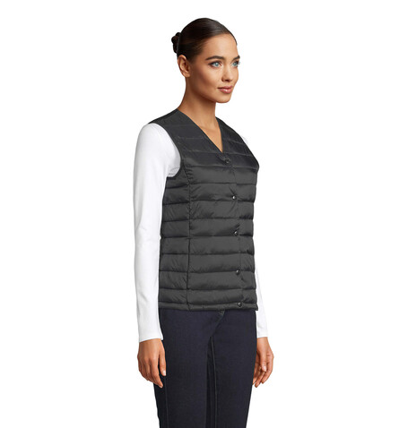 ARTHUR WOMEN BODYWARMER - Deep Black bedrucken, Art.-Nr. N03173-DB-M