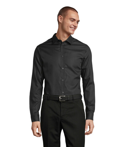 BLAISE MEN SHIRT - Deep Black bedrucken, Art.-Nr. N03182-DB-3XL