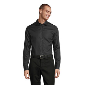 BLAISE MEN SHIRT - Deep Black bedrucken, Art.-Nr. N03182-DB-XL