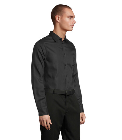 BLAISE MEN SHIRT - Deep Black bedrucken, Art.-Nr. N03182-DB-3XL