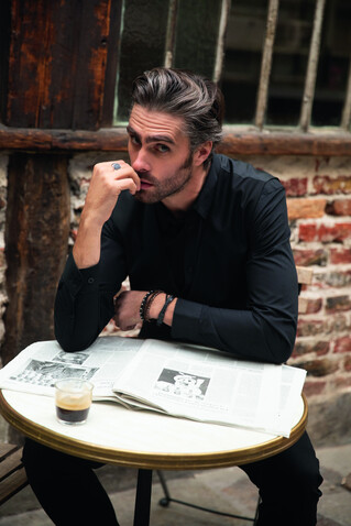 BLAISE MEN SHIRT - Deep Black bedrucken, Art.-Nr. N03182-DB-3XL