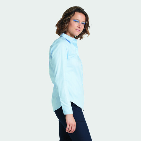 BLAISE WOMEN SHIRT - Soft Blue bedrucken, Art.-Nr. N03183-EU-M BLAISE WOMEN SHIRT - Soft Blue bedrucken, Art.-Nr. N03183-EU-M