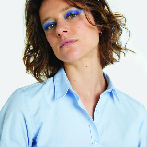 BLAISE WOMEN SHIRT - Soft Blue bedrucken, Art.-Nr. N03183-EU-M BLAISE WOMEN SHIRT - Soft Blue bedrucken, Art.-Nr. N03183-EU-M