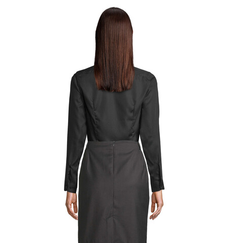 BLAISE WOMEN SHIRT - Deep Black bedrucken, Art.-Nr. N03183-DB-L