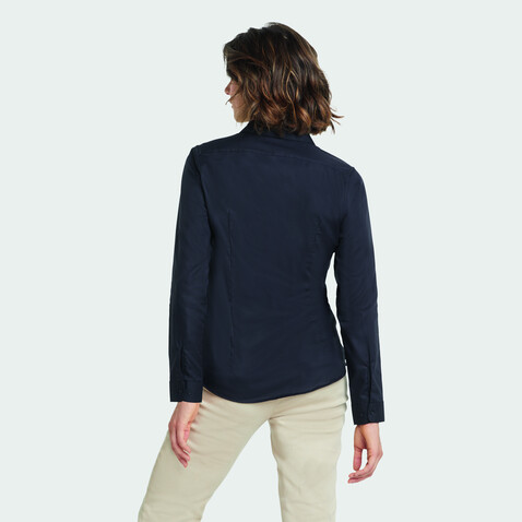 BLAISE WOMEN SHIRT - Deep Black bedrucken, Art.-Nr. N03183-DB-L