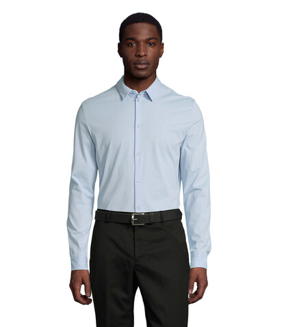 BALTHAZAR MEN SHIRT - Soft Blue bedrucken, Art.-Nr. N03198-EU-M