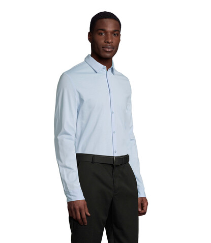 BALTHAZAR MEN SHIRT - Soft Blue bedrucken, Art.-Nr. N03198-EU-M