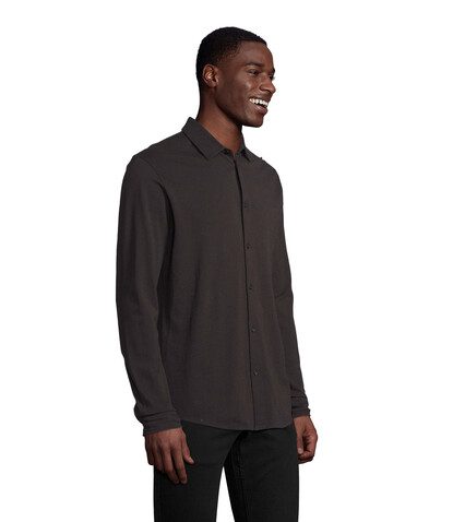BASILE MEN SHIRT - Deep Black bedrucken, Art.-Nr. N03777-DB-L BASILE MEN SHIRT - Deep Black bedrucken, Art.-Nr. N03777-DB-L