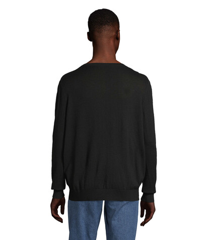 SULLIVAN MEN V-NECK SWEATER - Deep Black bedrucken, Art.-Nr. N03987-DB-XL
