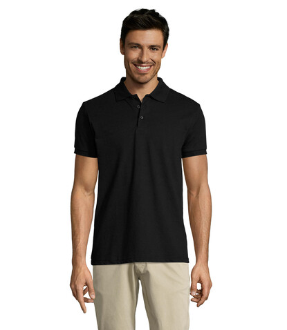 PRIME HERREN POLO 200g - Schwarz bedrucken, Art.-Nr. S00571-BK-5XL