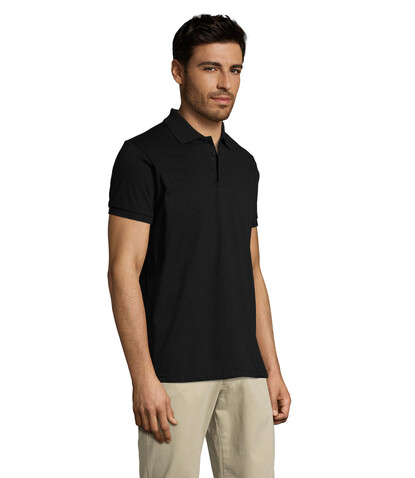 PRIME HERREN POLO 200g - Schwarz bedrucken, Art.-Nr. S00571-BK-5XL
