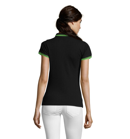 PASADENA Damen Polo 200g - Black/Lime bedrucken, Art.-Nr. S00578-BN-XL