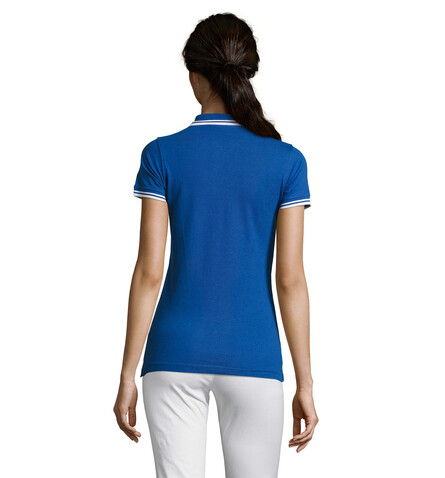 PASADENA Damen Polo 200g - Königsblau/Weiß bedrucken, Art.-Nr. S00578-RW-XXL PASADENA Damen Polo 200g - Königsblau/Weiß bedrucken, Art.-Nr. S00578-RW-XXL