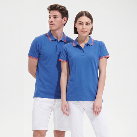 PASADENA Damen Polo 200g - Königsblau/Weiß bedrucken, Art.-Nr. S00578-RW-XXL PASADENA Damen Polo 200g - Königsblau/Weiß bedrucken, Art.-Nr. S00578-RW-XXL