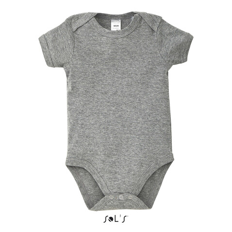 BAMBINO BABY BODY 180g - Graue Melange bedrucken, Art.-Nr. S00583-GM-XXS