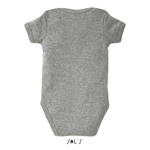 BAMBINO BABY BODY 180g - Graue Melange bedrucken, Art.-Nr. S00583-GM-XXS