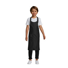 GALA KIDS APRON WITH POCKET - Schwarz bedrucken, Art.-Nr. S00599-BK-M