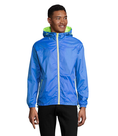 SKATE LINED WINDBREAKER - Royal/Neon Yellow bedrucken, Art.-Nr. S01171-DZ-M SKATE LINED WINDBREAKER - Royal/Neon Yellow bedrucken, Art.-Nr. S01171-DZ-M
