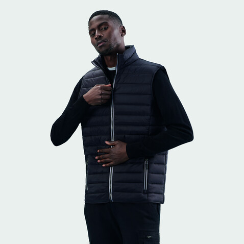 WAVE MEN Bodywarmer - Schwarz bedrucken, Art.-Nr. S01436-BK-3XL