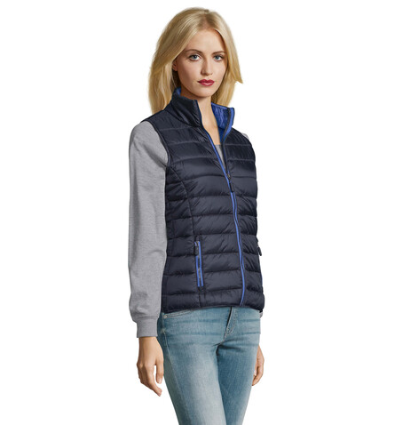WAVE DAMEN BODYWARMER 180g - Navy bedrucken, Art.-Nr. S01437-NY-S