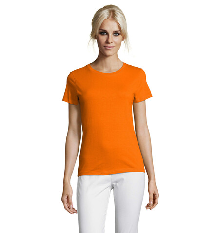 REGENT DAMENT-SHIRT 150g - Orange bedrucken, Art.-Nr. S01825-OR-S REGENT DAMENT-SHIRT 150g - Orange bedrucken, Art.-Nr. S01825-OR-S