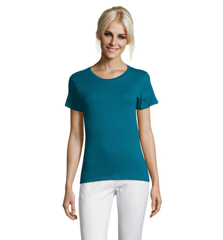 REGENT DAMENT-SHIRT 150g - Entenblau bedrucken, Art.-Nr. S01825-DU-XXL REGENT DAMENT-SHIRT 150g - Entenblau bedrucken, Art.-Nr. S01825-DU-XXL