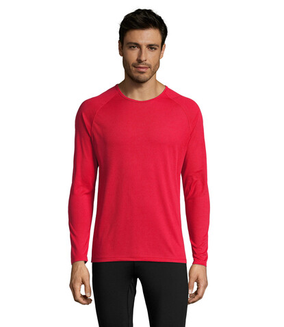 SPORTY LSL MEN T-SHIRT - Red bedrucken, Art.-Nr. S02071-RD-S SPORTY LSL MEN T-SHIRT - Red bedrucken, Art.-Nr. S02071-RD-S