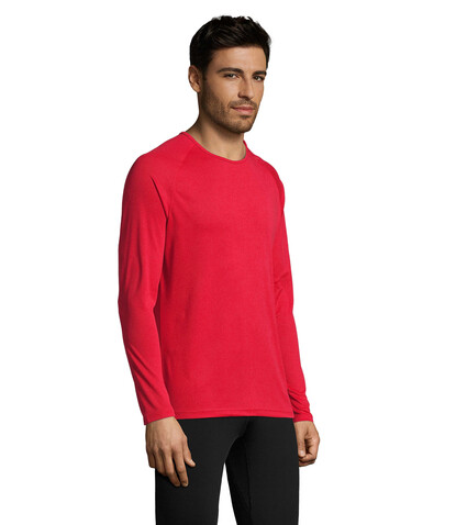 SPORTY LSL MEN T-SHIRT - Red bedrucken, Art.-Nr. S02071-RD-S SPORTY LSL MEN T-SHIRT - Red bedrucken, Art.-Nr. S02071-RD-S