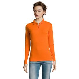 PERFECT DAMEN LSL POLO 180 - Orange bedrucken, Art.-Nr. S02083-OR-XXL