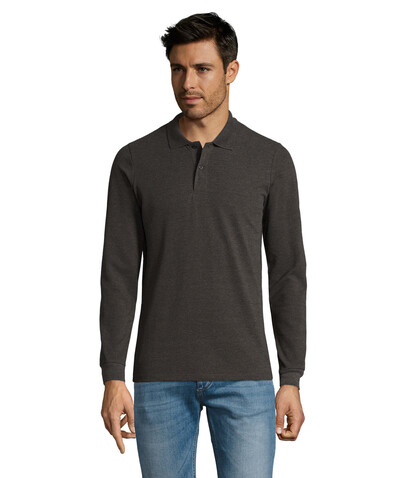 PERFECT MEN LSL POLO 180g - Charcoal Melange bedrucken, Art.-Nr. S02087-CE-3XL PERFECT MEN LSL POLO 180g - Charcoal Melange bedrucken, Art.-Nr. S02087-CE-3XL