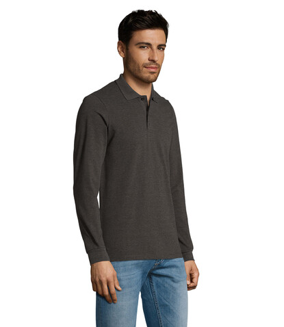 PERFECT MEN LSL POLO 180g - Charcoal Melange bedrucken, Art.-Nr. S02087-CE-3XL PERFECT MEN LSL POLO 180g - Charcoal Melange bedrucken, Art.-Nr. S02087-CE-3XL