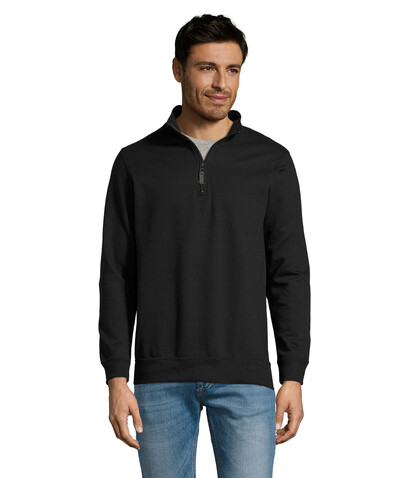 STAN Sweater Zip Kragen 260 - Schwarz bedrucken, Art.-Nr. S02088-BK-3XL STAN Sweater Zip Kragen 260 - Schwarz bedrucken, Art.-Nr. S02088-BK-3XL