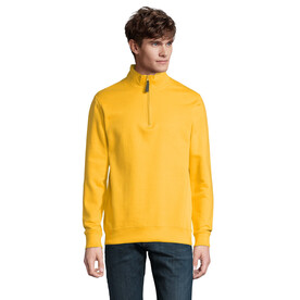 STAN Sweater Zip Kragen 260 - Gold bedrucken, Art.-Nr. S02088-GO-XXL